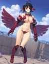 1711666297544845-128244682-source_anime, score_9, score_8_up, kawakami rokkaku, uno makoko_BREAK_1girl, full body, flying, legs together, large breasts, nu