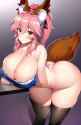 tamamo half naked