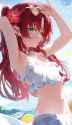yande.re 1229201 arknights bikini_top megane myrtle_(arknights) pointy_ears re0n swimsuits wet