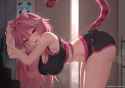 JPG VERSION yande.re 1232234 animal_ears ardenlolo hololive hololive_english no_bra raora_panthera tail wet