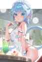 yande.re 1233922 bikini cream kanzarin maid see_through swimsuits tail