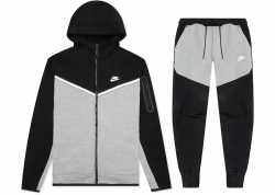 Nike-Tech-Fleece-Full-Zip-Hoodie-Joggers-Set-Black-Dark-Grey-Heather-White-v2