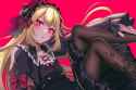 Konachan.com - 381299 all_male blonde_hair bow close goth-loli headdress lolita_fashion long_hair male nijisanji otoko_no_ko pantyhose red red_eyes shirt skirt uzuki_kou