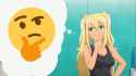 Thinking Anime Blonde