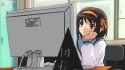 bored anime girl does computer