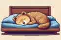 Cascade_00001-Pixel art style pixels pixel art, Adorable quokka sleeping on comfy bed closed eyes laying down