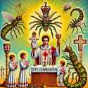 1980s 1st communion but with centipides