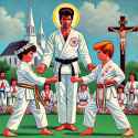 1980s 1st communion but with karate