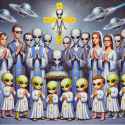 1980s 1st communion but with gray aliens