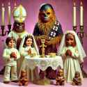 _1980s 1st communion but with wookies