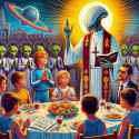 1980s 1st communion but aliens invaded