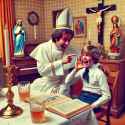 1980s 1st communion but it&#039;s just a prank bro