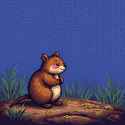 FLUX-285-pc-98 ingame screenshot, pixellated, grainy, dithering, simple colors, simple background [Australian brown fur fat cheeks small adorable quokka long tail].PNG