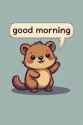 FLUX-00350-%22good morning%22 speech bubble, pixel art style pixels pixel art, chibi Australian brown color scheme round cheeks long tail small adorable quokka waving paw at viewer