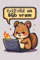 %22txt2vid on 6Gb vram%22 speech bubble, pixel art style pixels pixel art, chibi Australian brown color scheme round cheeks long tail small adorable quokka using burning flaming smoking laptop