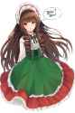 00006-1112541022-1girl, solo, suiseiseki, rozen maiden, a girl with very long brown hair twin drills, heterochromia red eye green eye, bonnet, gr