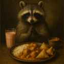 20250623_0937_Raccoon&#039;s Gourmet Feast_simple_compose_01jyekf5aqf9maczqgz86w6e2p
