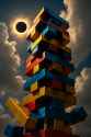 20250623_1152_Surreal Multicolored Jenga Eclipse_simple_compose_01jyev77rzemj8qv7p972t092z