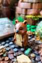 FLUX-00392-Lego, building bricks, plastic, Lego bricks. Australian brown color scheme round cheeks long tail small adorable quokka