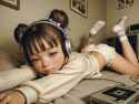 1009001-fisheye photograph of brown hair, short-cuteMix3