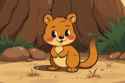 FLUX-00408-rubberhose style illustration,rubberhose animation cartoonish Australian brown color scheme round cheeks long tail small adorable quokka character,golden age of animation,