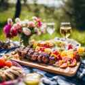 Spring invitation to a picnic with kebab in honor of a woman's birthday.png
