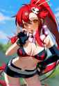 1girl, yoko littner, contrapposto, artist_ningen mame, artist_ciloranko, rating_ s-1695191154