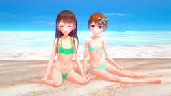 chika on the beach