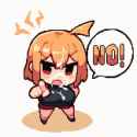1girl, chibi only, large breasts, cum on face, pointing at viewer, pixel art, la s-1471278631