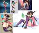 Momohime_against_wall