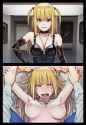 nsfw, 1boy, 1girl, amane misa, 2koma, instant loss, sex, hetero, masterpiece, be s-612121835