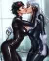 the black Cat and Catwoman
