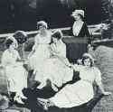 Mildred Harris, Mary Pickford, Lillian Gish, Mary Gish (mother), and Dorothy Gish. Early 1920s