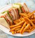 club sandwich with fries