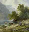 Johann Gottfried Steffan (Swiss, 1815-1905) - At the Klönsee in the Glarus Alps, 1870