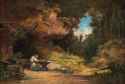 Willy Moralt (1884-1947) Visit to the Hermit - Oil on Panel