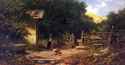 Carl Spitzweg (1808-1885) The Forest Prayer (girl before Forest Chapel) - oil on Board c1870-75