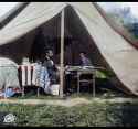 1862 Antietam, Md. President Lincoln and Gen. George B. McClellan in the general&#039;s tent, September-October