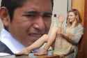Shrunken Chloë Grace Moretz looking out the window at a giant Spic