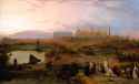 David Roberts (1796-1864) Ruins of the Great Temple at Karnak, Sunset - Oil on Canvas 1845