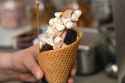 soft serve in waffle cone