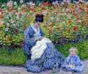 Claude Monet, Camille Monet and a Child in the Artist&#039;s Garden in Argenteuil, 1875