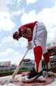 Bryce Harper of the Washington Nationals puts rosin on his bat in the_