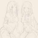 Naomi and Mina Lineart Relaxing