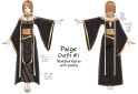 Paige Outfit 1 - Black Modified Kaftan with Jewelry