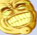 big grin gold shaking animated meme