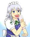 Sakuya elegantly enjoying ice cream