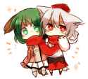 touhou momiji and kyouko sharing scarf