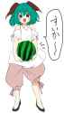 touhou kyouko hold watermelon