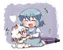 touhou kogasa and mike hold hands smiles